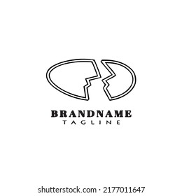 broken egg logo design template icon black modern isolated vector