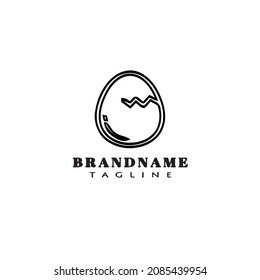 broken egg logo unique design template icon black modern isolated vector illustration