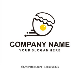 broken egg logo vector design