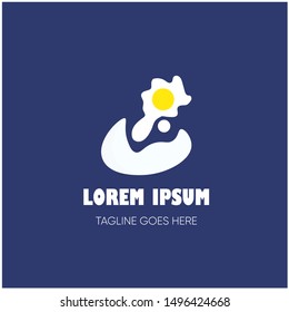 broken egg logo vector illustration
