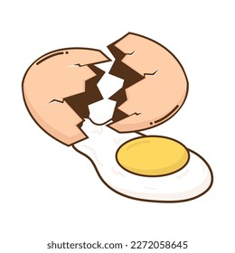 Broken egg shell with yolk vector