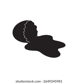 Broken egg silhouette vector flat illustration design