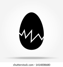 Broken egg vector icon on white background. eps10