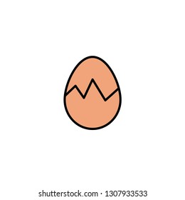 Broken egg vector icon sign symbol