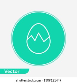 Broken egg vector icon sign symbol