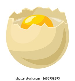 Broken egg vector icon.Cartoon vector icon isolated on white background broken egg.