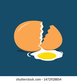 Broken egg vector. Illustration of broken egg concept
