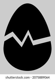 Broken egg vector illustration. An isolated flat icon illustration of broken egg with nobody.