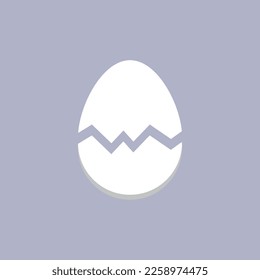Broken egg vector illustration, egg shell, broken shell, breakfast, Easter holiday.