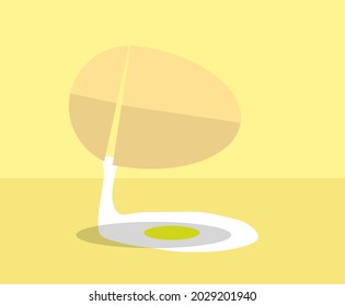 broken egg vector in minimalist style