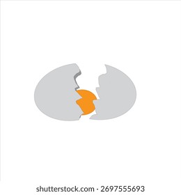 Ovo quebrado com gema visível na superfície perfeita para comida, cozinhar, e temas de cozinha e este é ícone único