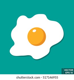 Broken Egg. Yolk. Flat style. For your design.