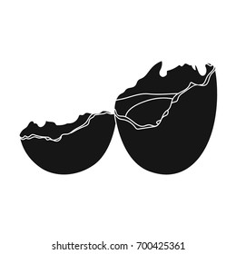 Broken egg.Egg. and cooking single icon in black style vector symbol stock illustration web.
