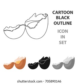Broken egg.Egg. and cooking single icon in cartoon style vector symbol stock illustration web.