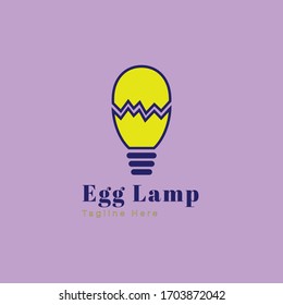 Broken eggs with a bulb concept, Bulb Idea logo designs concept, creative bulb logo, smart concept, logo template
