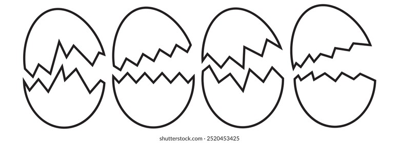 Symbol für kaputte Eier. Knackige Ei-Icons Sammlung. 