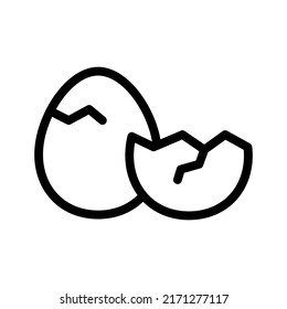 broken eggs line icon illustration vector graphic