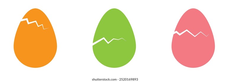broken eggs shell  abstract vector set  