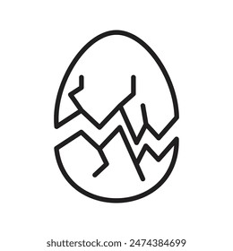 Broken Eggshell Icon Perfect for Culinary and Baking Illustrations