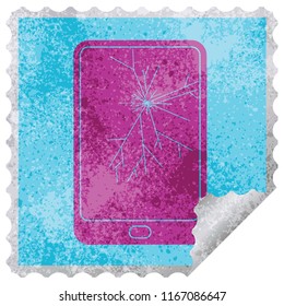 broken electronic tablet square peeling sticker