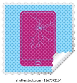 broken electronic tablet square peeling sticker