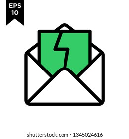 broken email icon vector logo illustration design