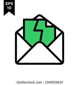 broken email icon vector logo illustration design