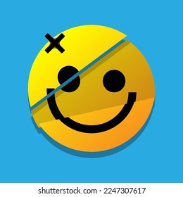 Broken emoji Vector Illustration broken emoji