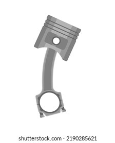 Broken Engine piston isolated. bended and malfunction motorcycle pistons. 