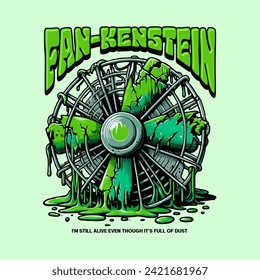 A broken fan vector with frankenstein style