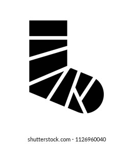 Broken feet with bandage icon vector icon. Simple element illustration. Broken feet with bandage symbol design. Can be used for web and mobile. svg