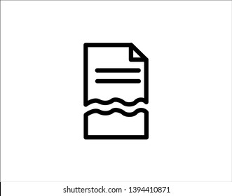 Broken File Icon. Black Vector Illustration of a Damaged Document Folder with Error, Corruption, or Failure Symbol