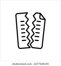 Broken File Icon. Corrupted file symbol. Vector Illustration for web design. Isolated on white background.