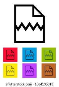 Broken File Icon With Different Color Background