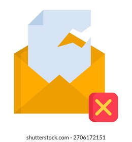 Broken File Icon Flat Style Vector Illustration