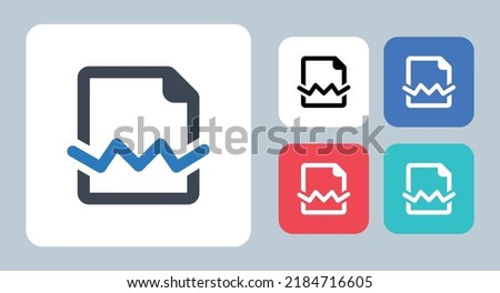Broken File icon - vector illustration . Broken, Damaged, File, Document, Delete, Page, Paper, Sheet, Error, Corrupt, line, outline, flat, icons .