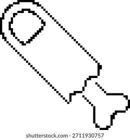 Icono de píxel de 8 bits de dedo roto. Ilustración vectorial.