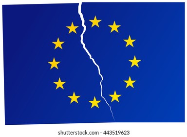 Broken Flag of European Union - vector
