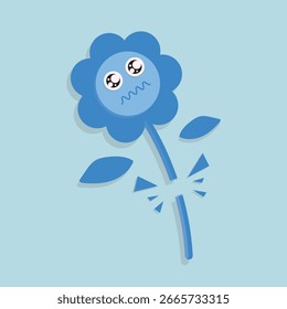 O grito de flor quebrado no conceito plano bonito no vetor para a ilustração de templete no vetor .