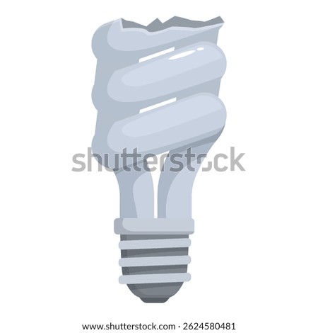 Broken fluorescent light bulb representing energy inefficiency, environmental concerns, and potential safety hazards