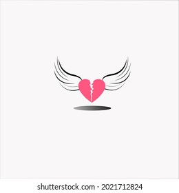 broken flying hearts symbols arts