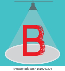 Broken font, typography illustrations vector text design