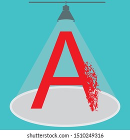 Broken font, typography illustrations vector text design
