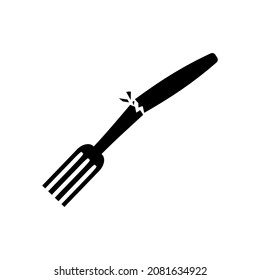 Broken Fork Illustration In Black