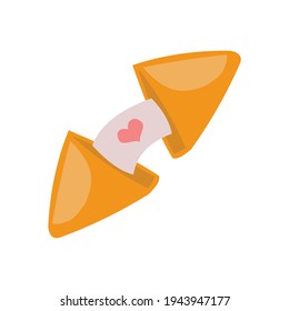 Broken fortune cookie Cartoon vector illustration