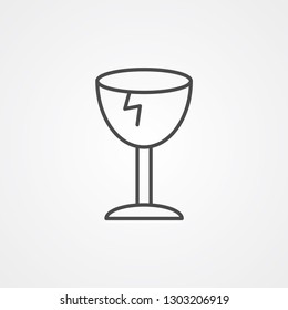 Broken fragile vector icon sign symbol