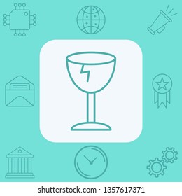Broken fragile vector icon sign symbol