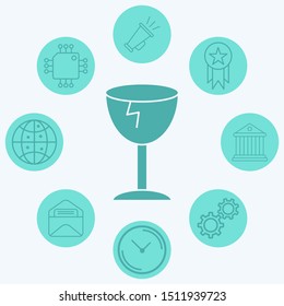 Broken fragile vector icon sign symbol