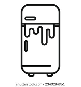 Broken fridge tech icon outline vector. Repair service. Cool work