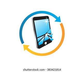 broken gadget mobile cell phone image icon